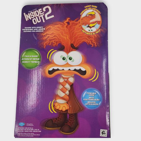 Disney Pixar Inside Out 2 Talking Shaking Posable Doll Anxiety NIB - Picture 2 of 4